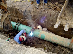 Работы по прокладке газопровода